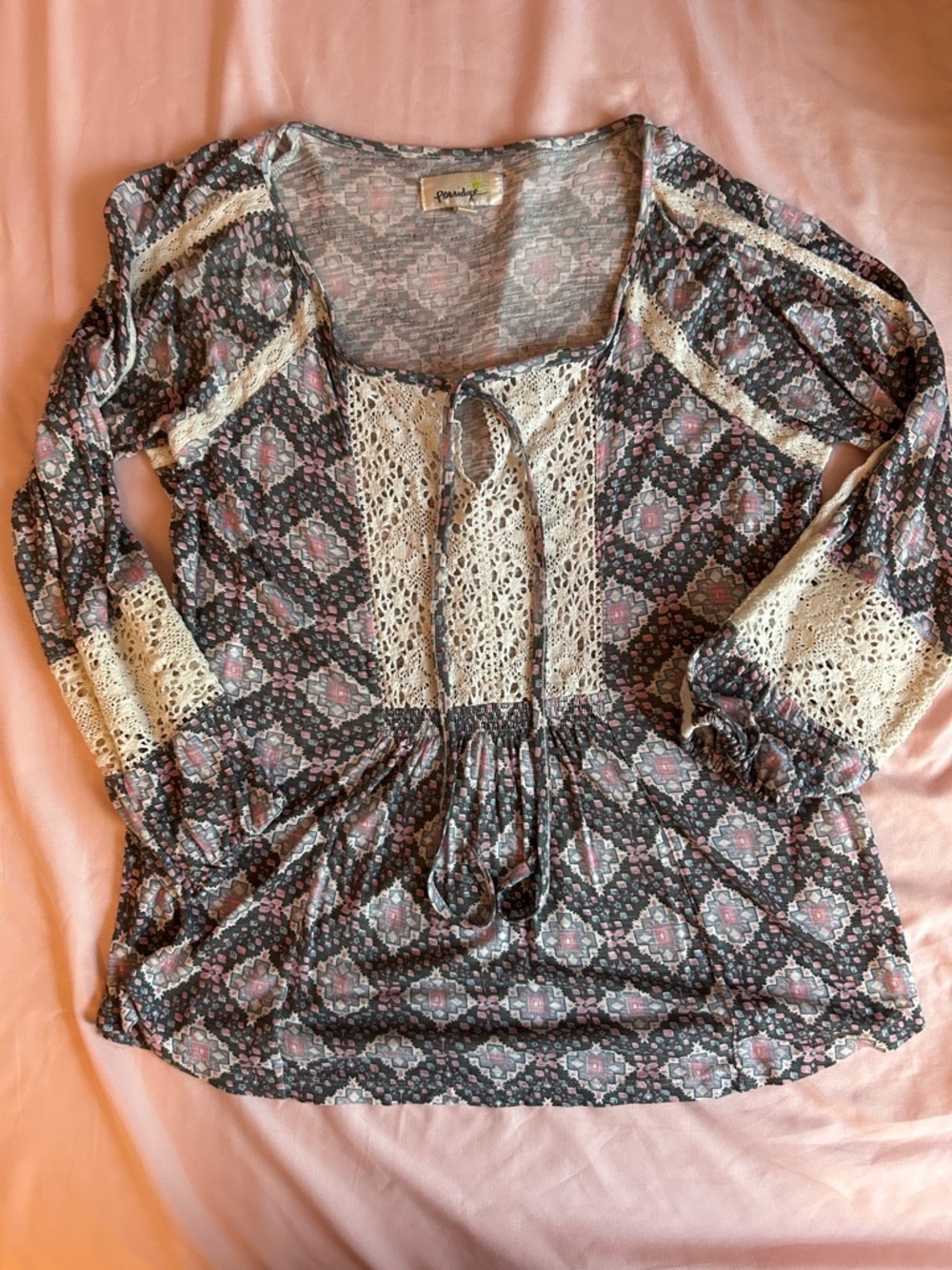 Anthropologie Porridge tie front top